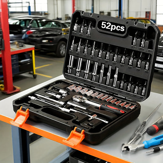 899/52PCS Professional Tool Set Portable Household & Car Repair Maintenance Kit