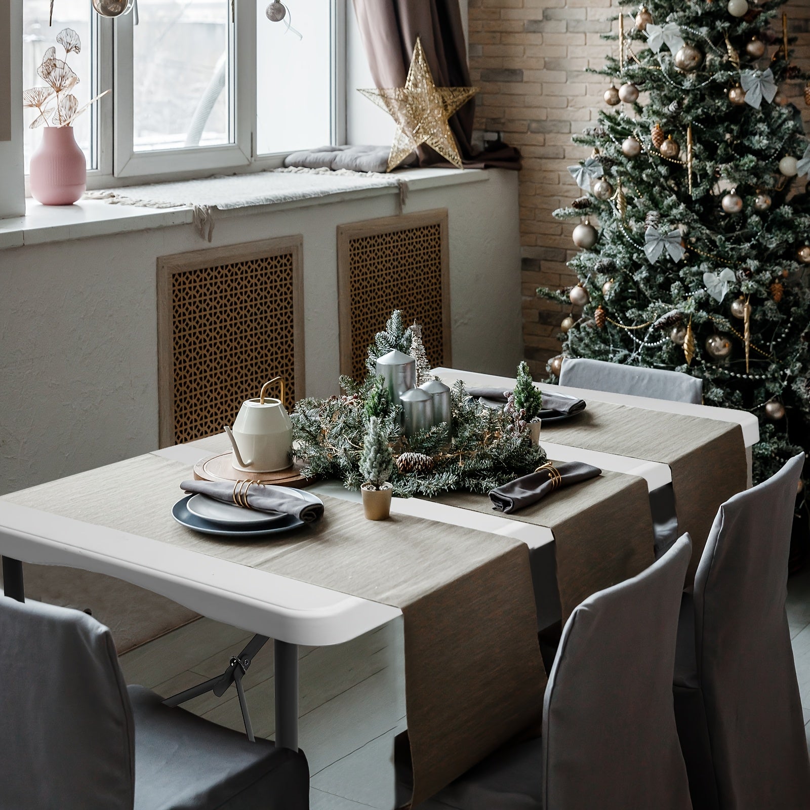 4ft/6ft Portable Plastic Folding Table – Indoor & Outdoor Dining