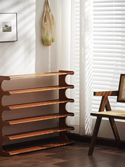 5/6 Tier Bamboo Shoe Rack Organizer Wooden Shelf Entryway Space Saving