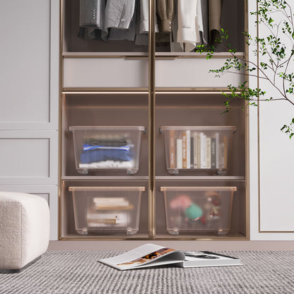 72QT Storage Box with Wheels & Lid – Stackable Heavy Duty Organizer 4-6-Pack