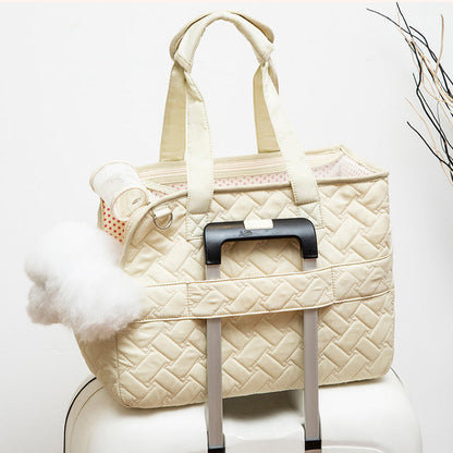 Cream Quilted Pet Carrier – Minimal, Soft & Lightweight