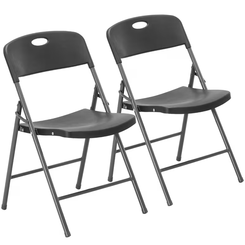 2/4/6 Pack White Plastic Folding Chairs Heavy Duty Metal Frame Indoor Outdoor