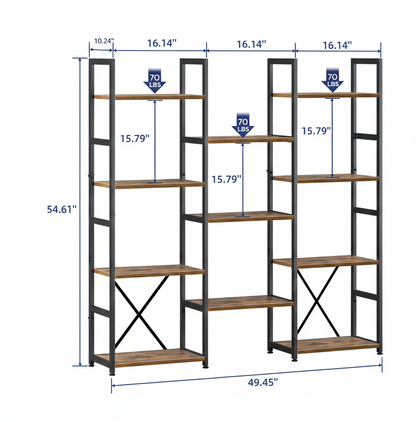 Industrial Bookshelf – /4/5/6/Triple-Tier Metal Storage Shelf