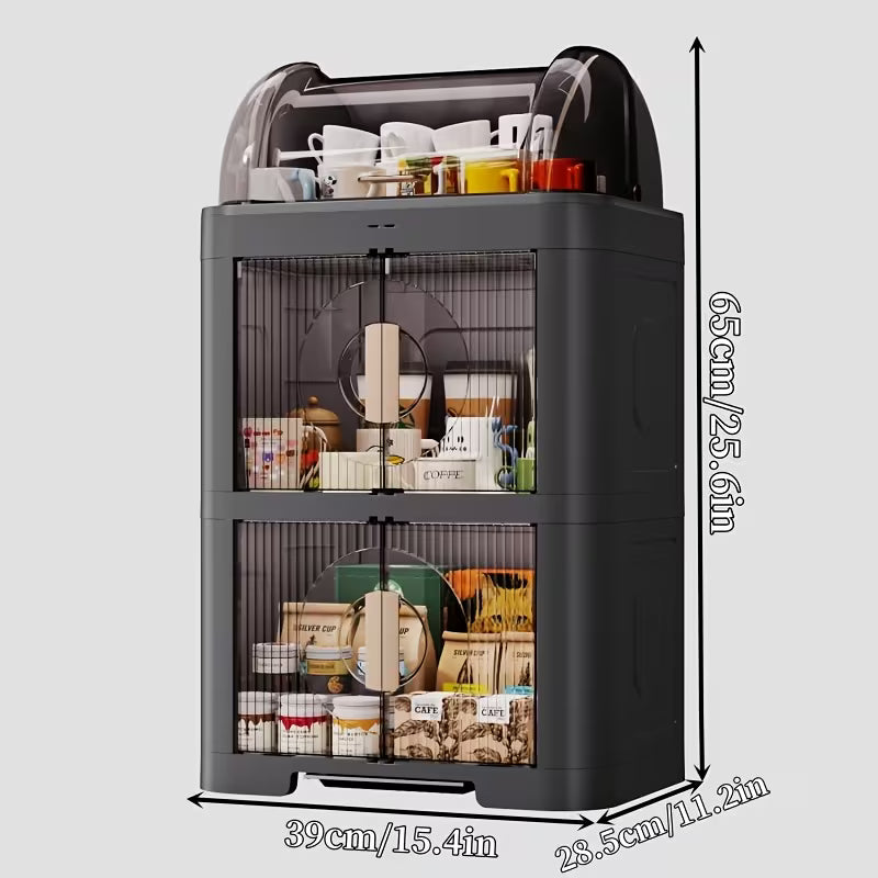 15.4-Inch Foldable Plastic Storage Box with Lid Multi-Purpose Organizer
