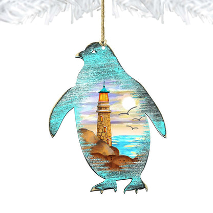 Penguins Wooden Ornaments