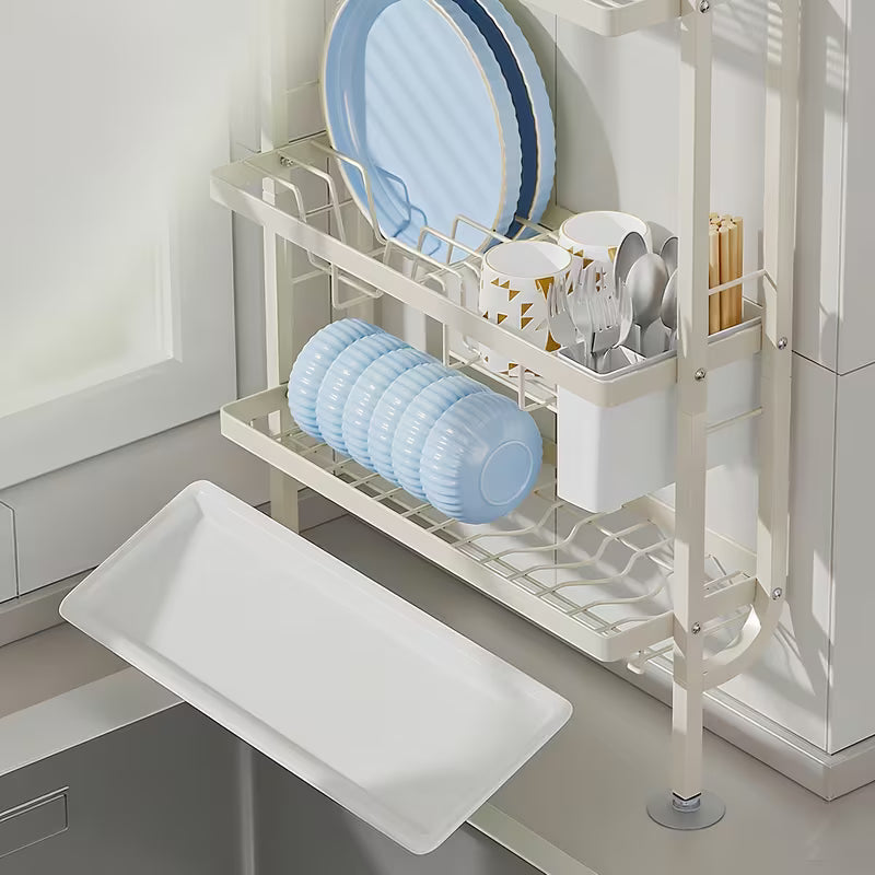 Vertical Tableware Dish Rack with Detachable Drain Tray