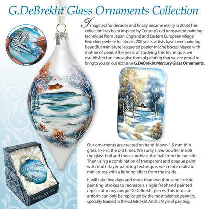 Sledging Santa Ball Glass Ornament