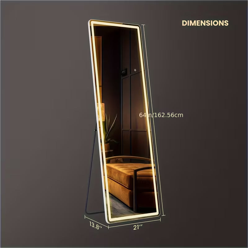 Full Length LED Lighted Standing Wall-Mounted Body Mirror