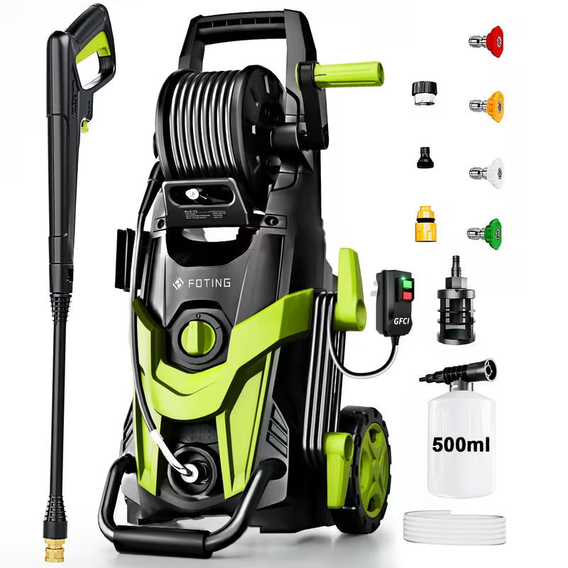 Electric Pressure Washer 4500 PSI 3.2 GPM w/ Foam Cannon Hose Reel