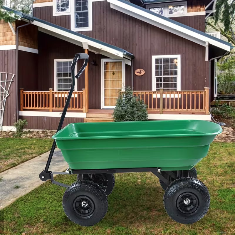 Heavy Duty Garden Cart and Yard Wagon with Dump Mechanism