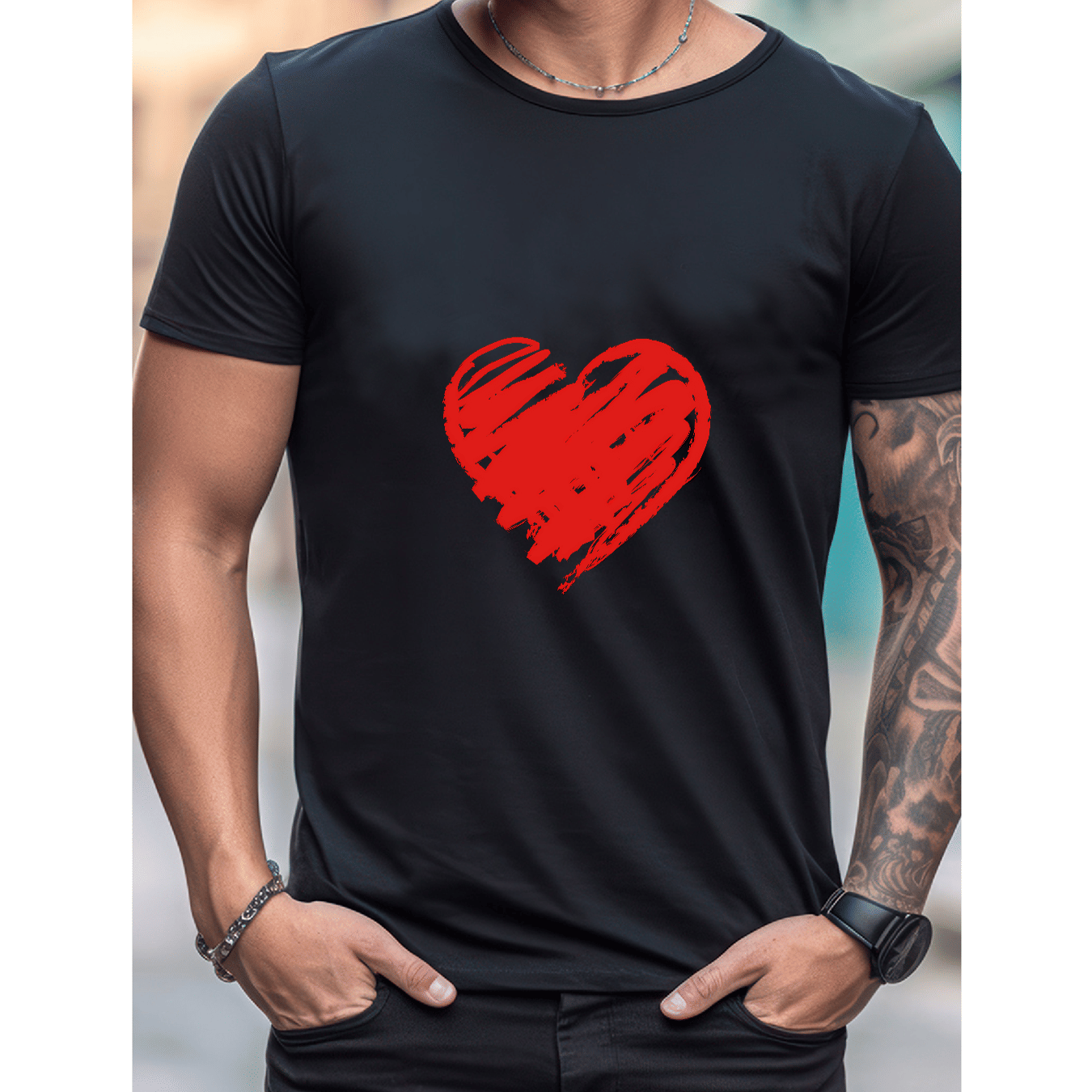 Celebrate in Style with This 100% Cotton Men's Valentine's Day Tee
