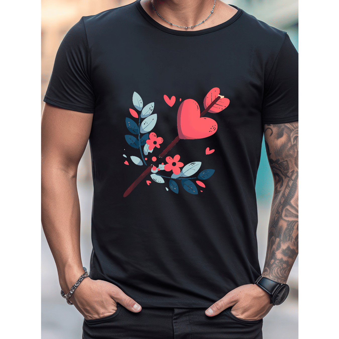 Celebrate in Style with This 100% Cotton Men's Valentine's Day Tee