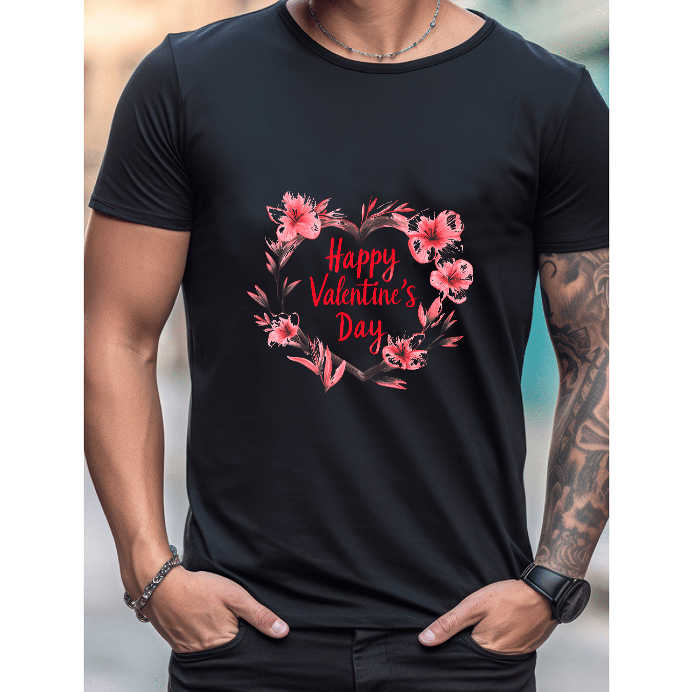 Celebrate in Style with This 100% Cotton Men's Valentine's Day Tee