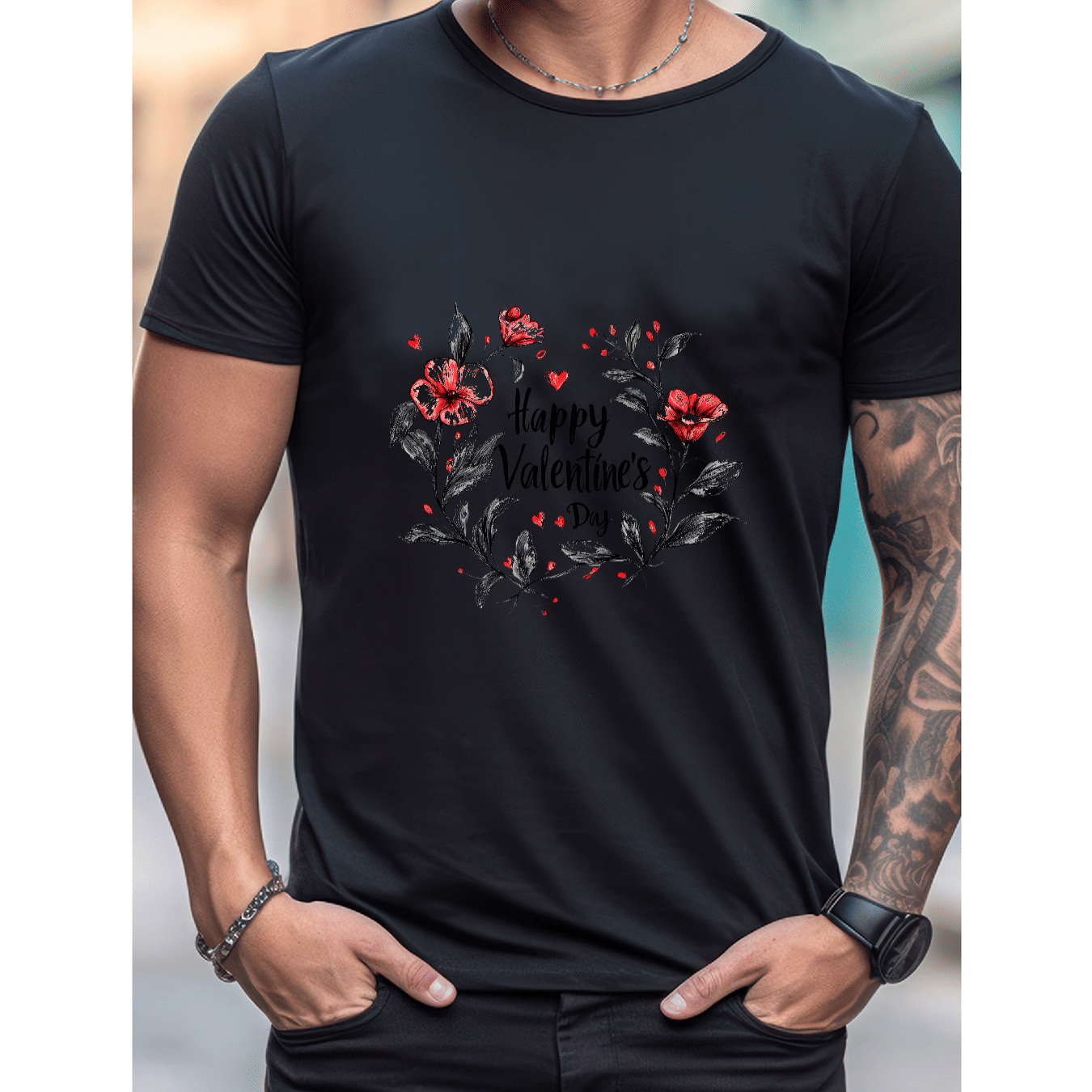 Celebrate in Style with This 100% Cotton Men's Valentine's Day Tee