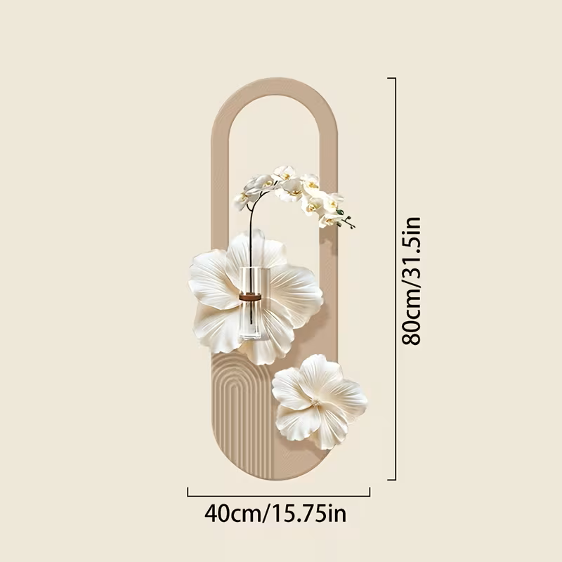 3D Flower Sandstone Wall Art Sculpture with Lights