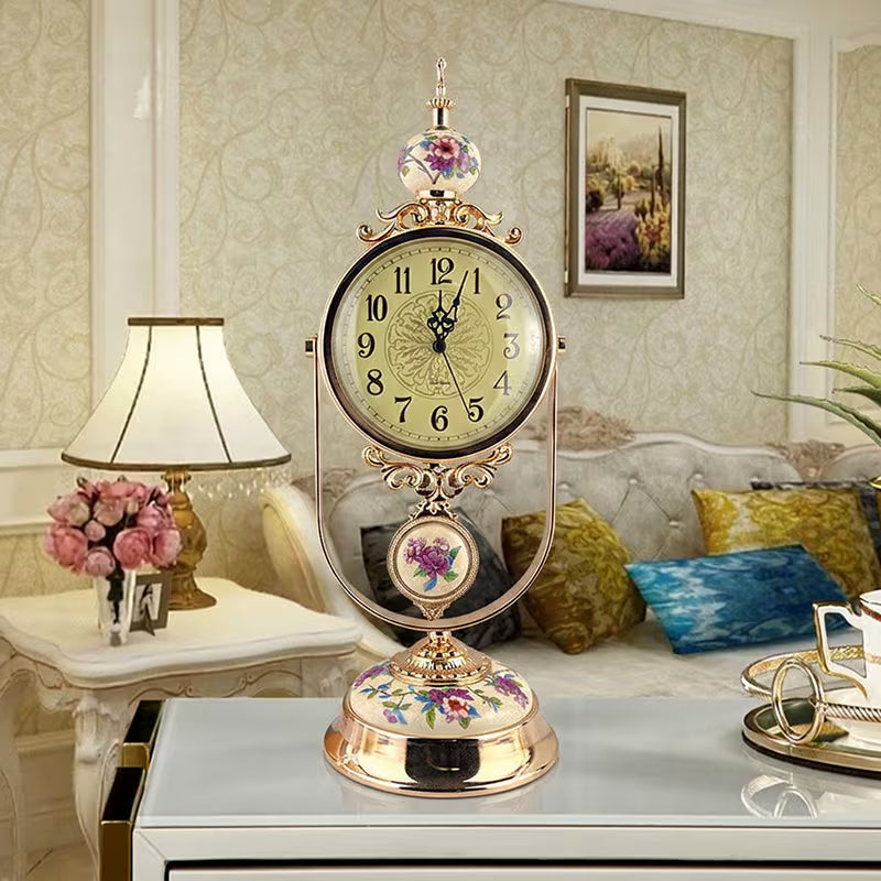 Vintage American Style Desktop Clock Home Ornament