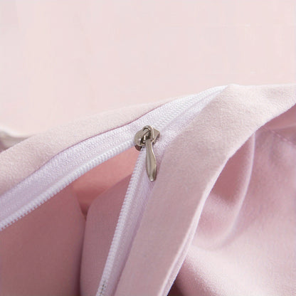 Soft Washed Microfiber Duvet Cover Set with Zipper Closure