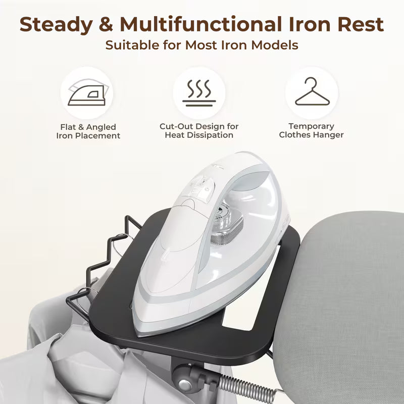 Full Size Foldable Ironing Board with Clothes Rack