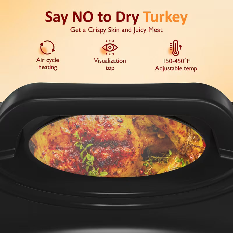 26-Quart Electric Roaster Oven with View Lid and Rack