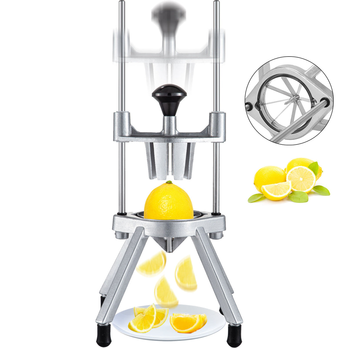 8-Section Stainless Steel Commercial Fruit Wedger and Lime Slicer
