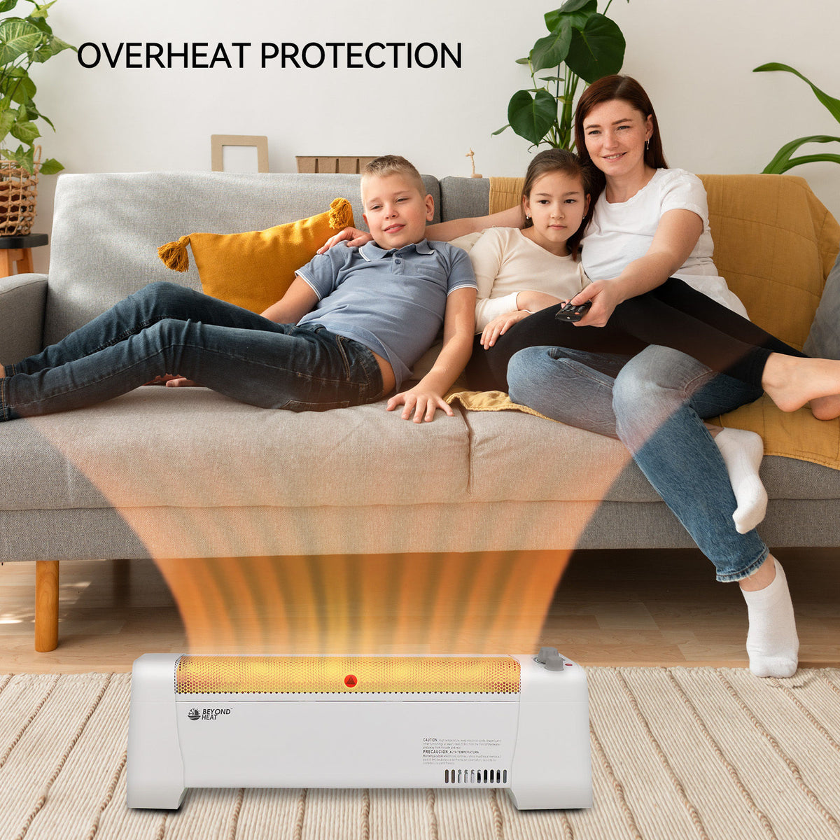 1500W Electric Baseboard Convection Heater with Adjustable Thermostat