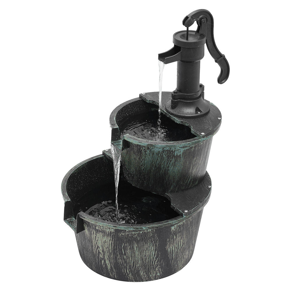 2-Tier Waterfall Fountain for Patio Garden Backyard Decking