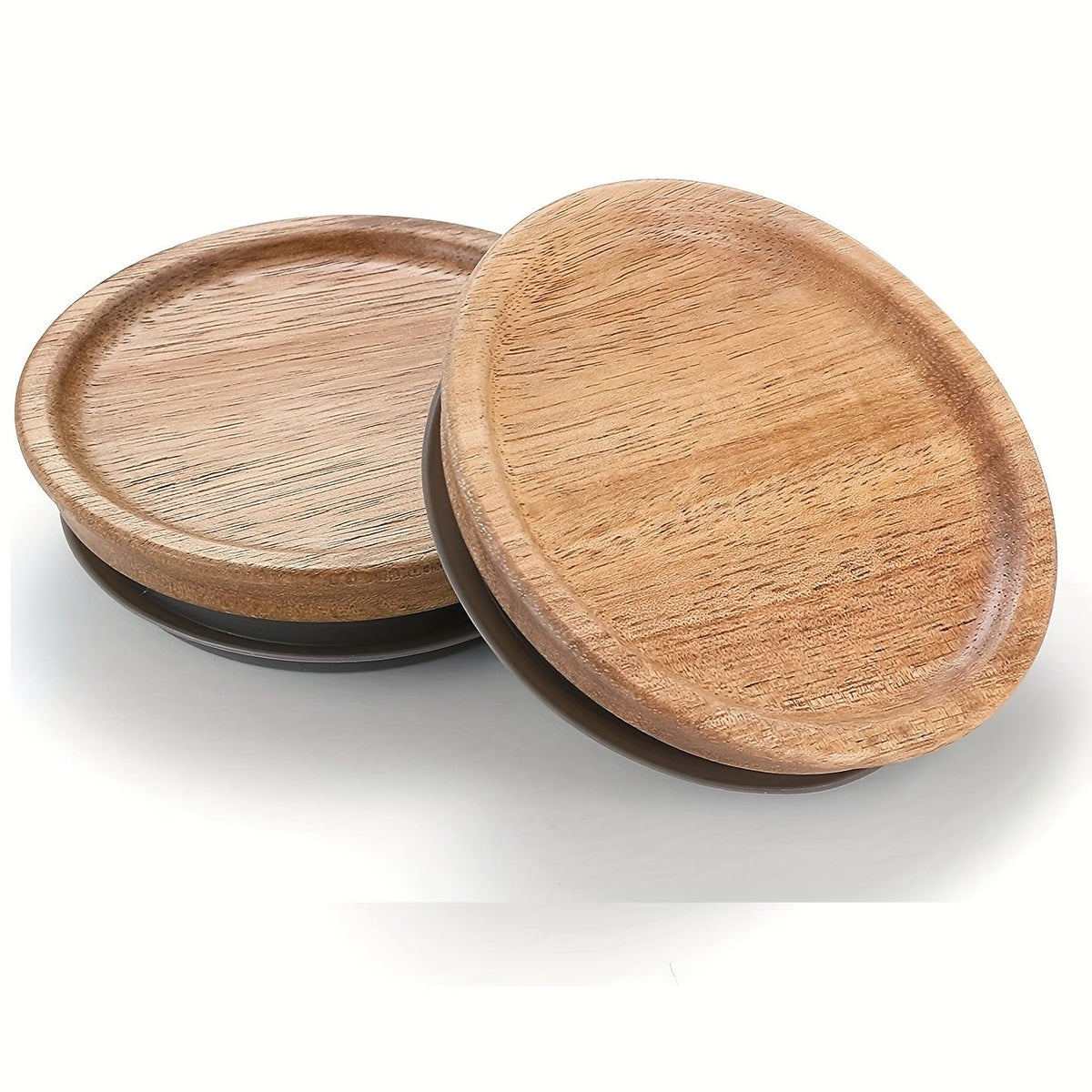 6-Piece Wooden Storage Lid Set for Regular Mouth Jars