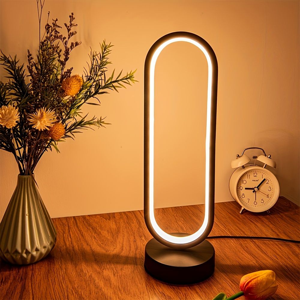 Round USB Dimmable LED Bedside Table Lamp