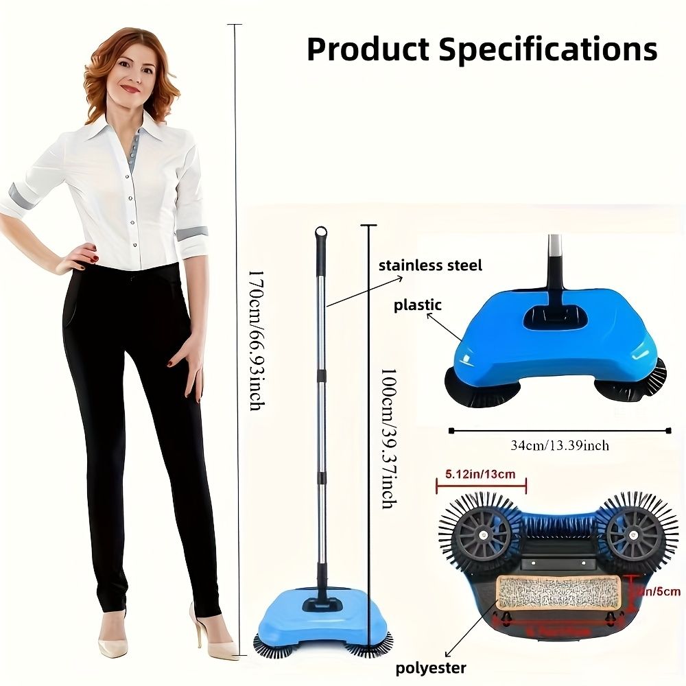 3-in-1 Manual Floor Cleaner Set with Long Handle