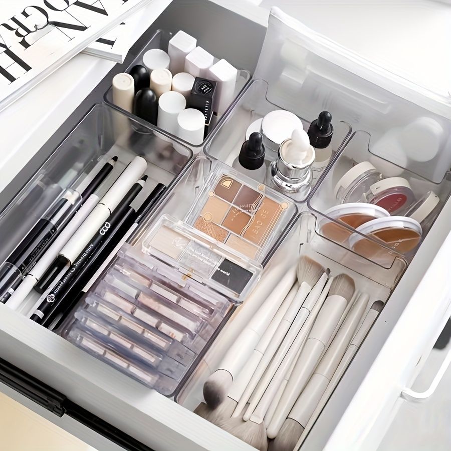 7 Piece Acrylic Drawer Organizer Set with Dividers