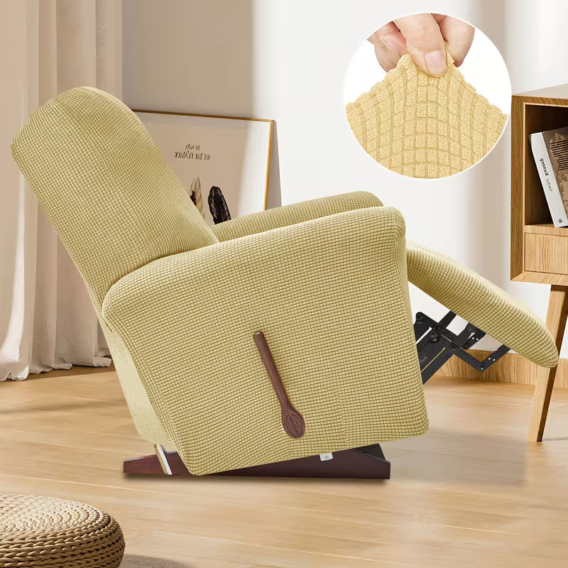 4-Piece Elastic Fleece Recliner Sofa Protective Slipcover Set