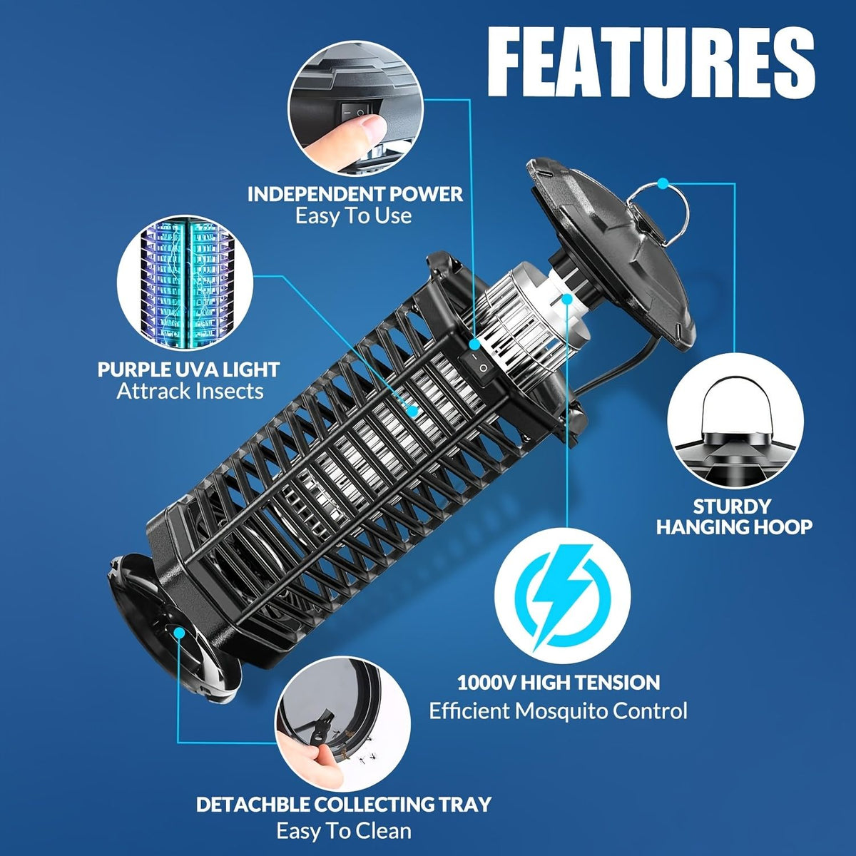 Electric Bug Zapper Fly Trap Metal Mesh