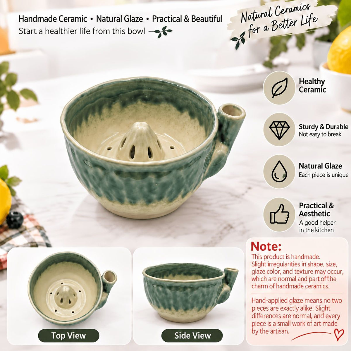 Ceramic Self-Cleaning Fruit Basket