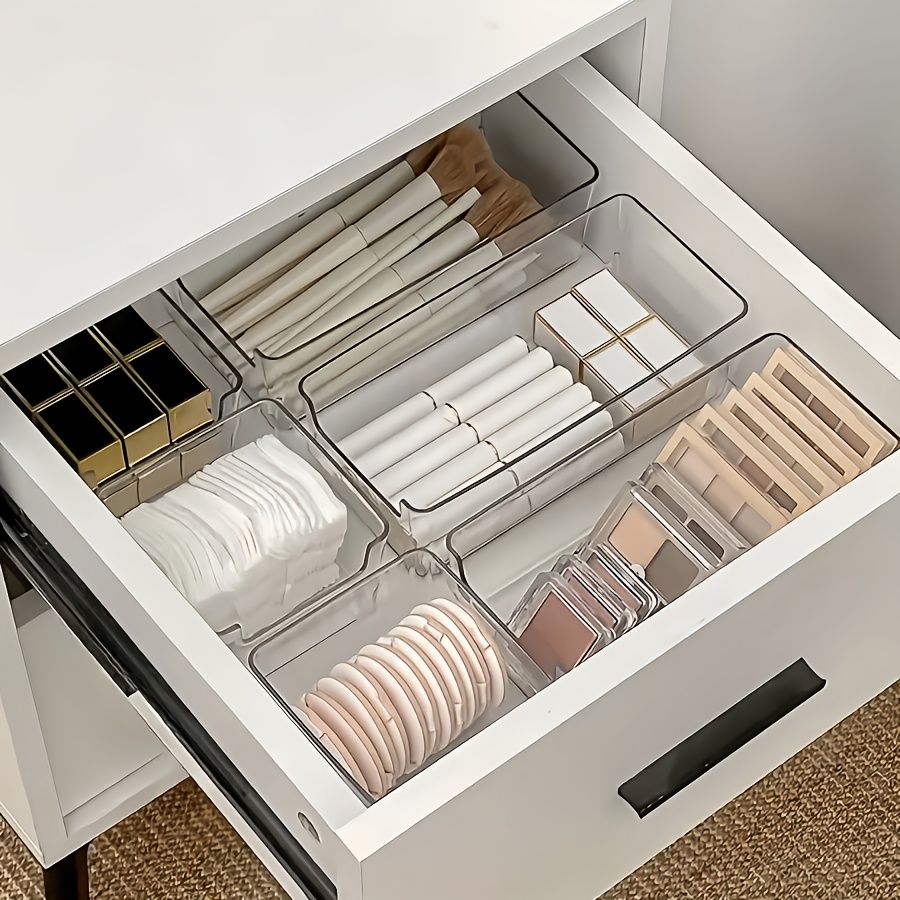 7 Piece Acrylic Drawer Organizer Set with Dividers