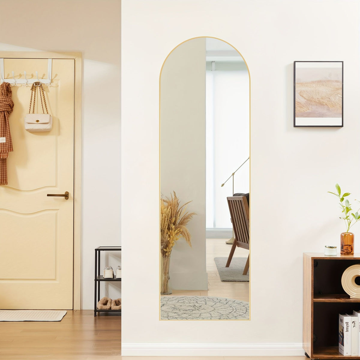 Arched Full Body Floor Mirror with Stand