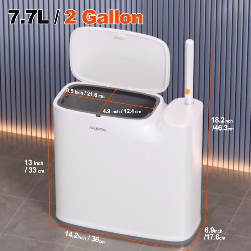 2 in 1 Bathroom Trash Can With Toilet Brush