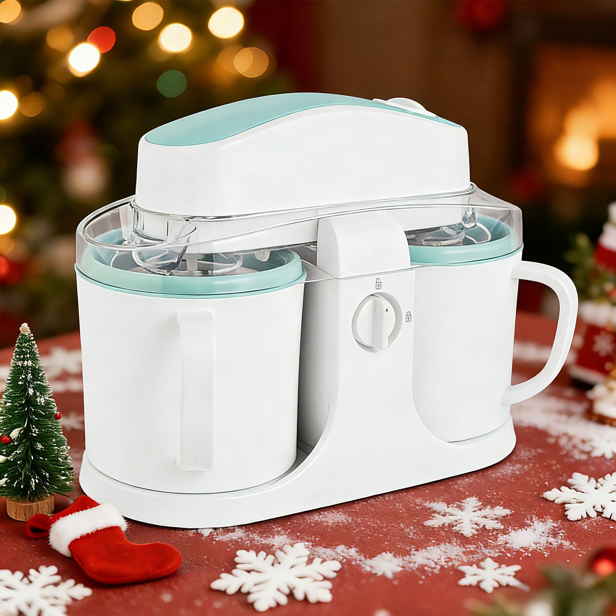 Dual Cup Homemade Ice Cream Maker