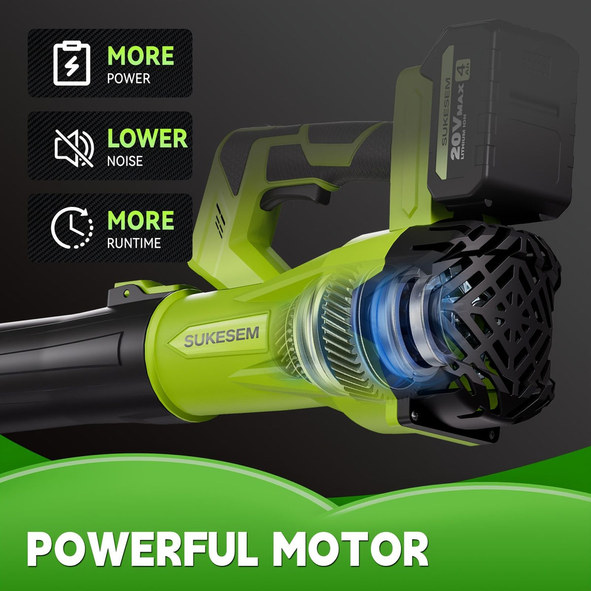 Cordless Electric Snow Blower 20V 4.0Ah Battery Handheld