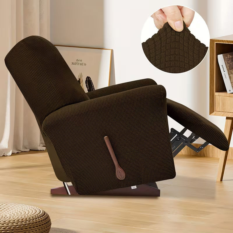 4-Piece Elastic Fleece Recliner Sofa Protective Slipcover Set