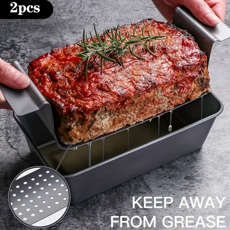 Patty Pan Drain Tray Non Stick Meatloaf Pan Baking Set
