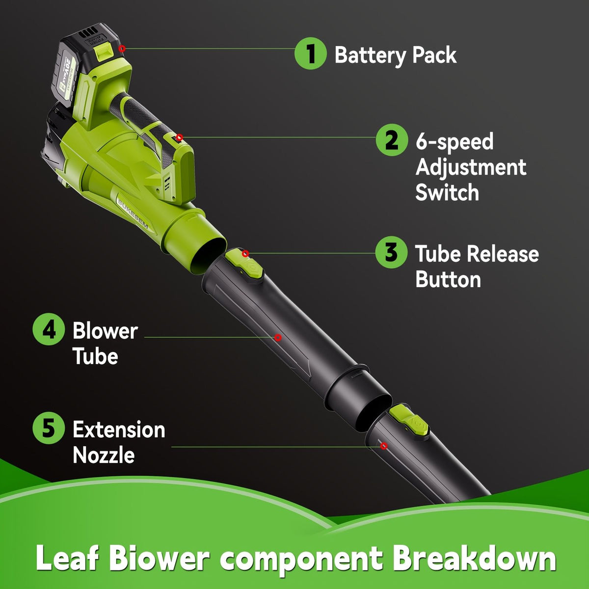 Cordless Electric Snow Blower 20V 4.0Ah Battery Handheld