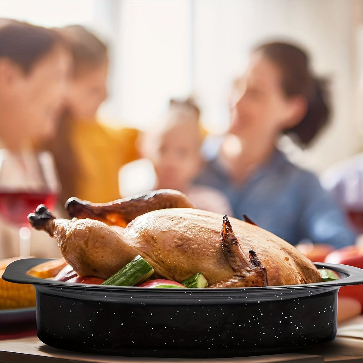 13 Inch Enameled Roasting Pan with Rack