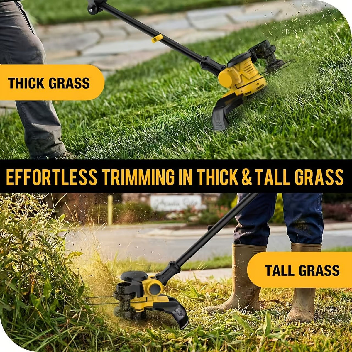 3 in 1 Cordless Lawn Mower Trimmer Edger with 8.5 Cord Reels