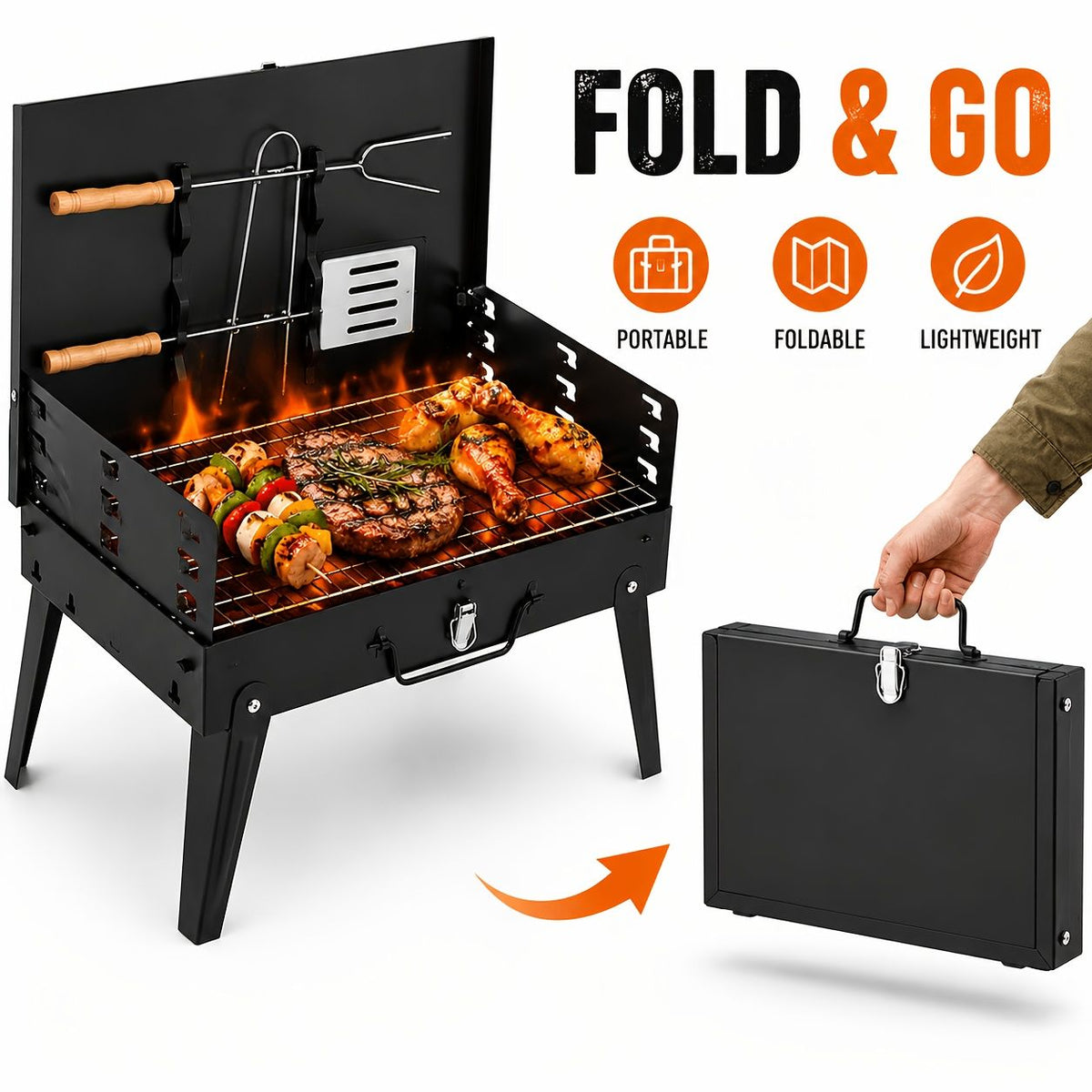 Portable Folding Charcoal BBQ Grill