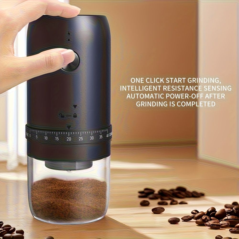Rechargeable Portable Burr Coffee Grinder with Adjustable Settings