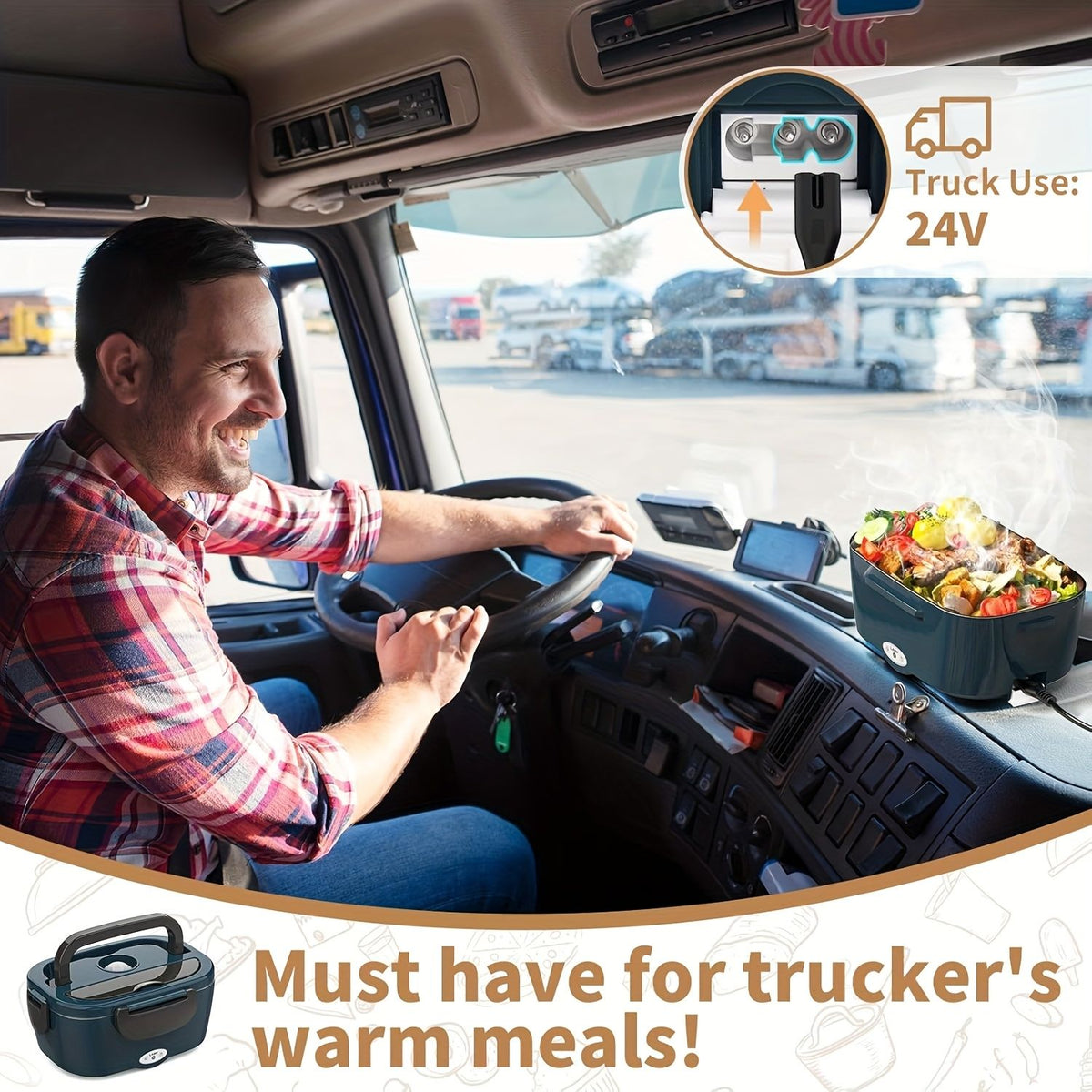 12V 24V Portable Car Food Warmer