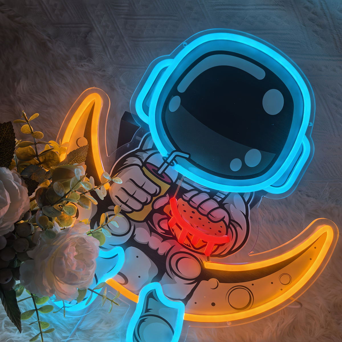 Astronaut Neon Sign USB Wall Decor