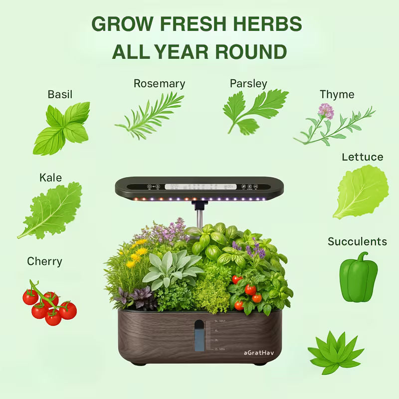 1.32 Gal 14-Plant Indoor Hydroponic Growing Kit with LED Grow Light