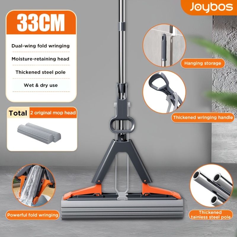 Stainless Steel Wet and Dry Dust Mop with Long Handle
