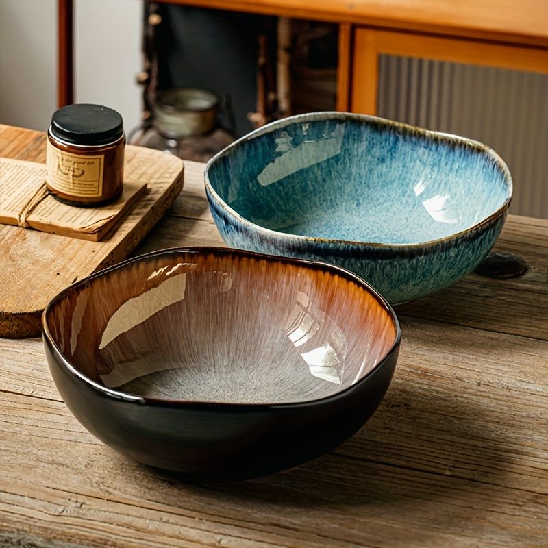 9.5 Inch Asymmetrical Ceramic Soup Bowl